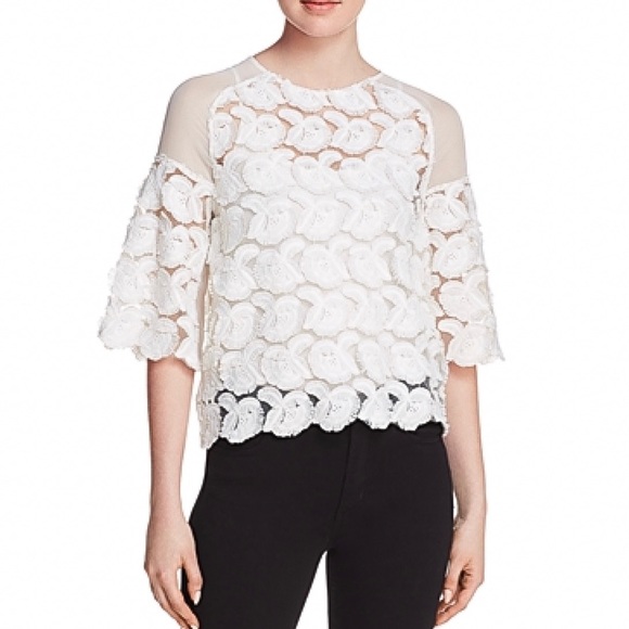 Maje Tops - Maje Logan Floral Appliqué Top Blouse NWOT